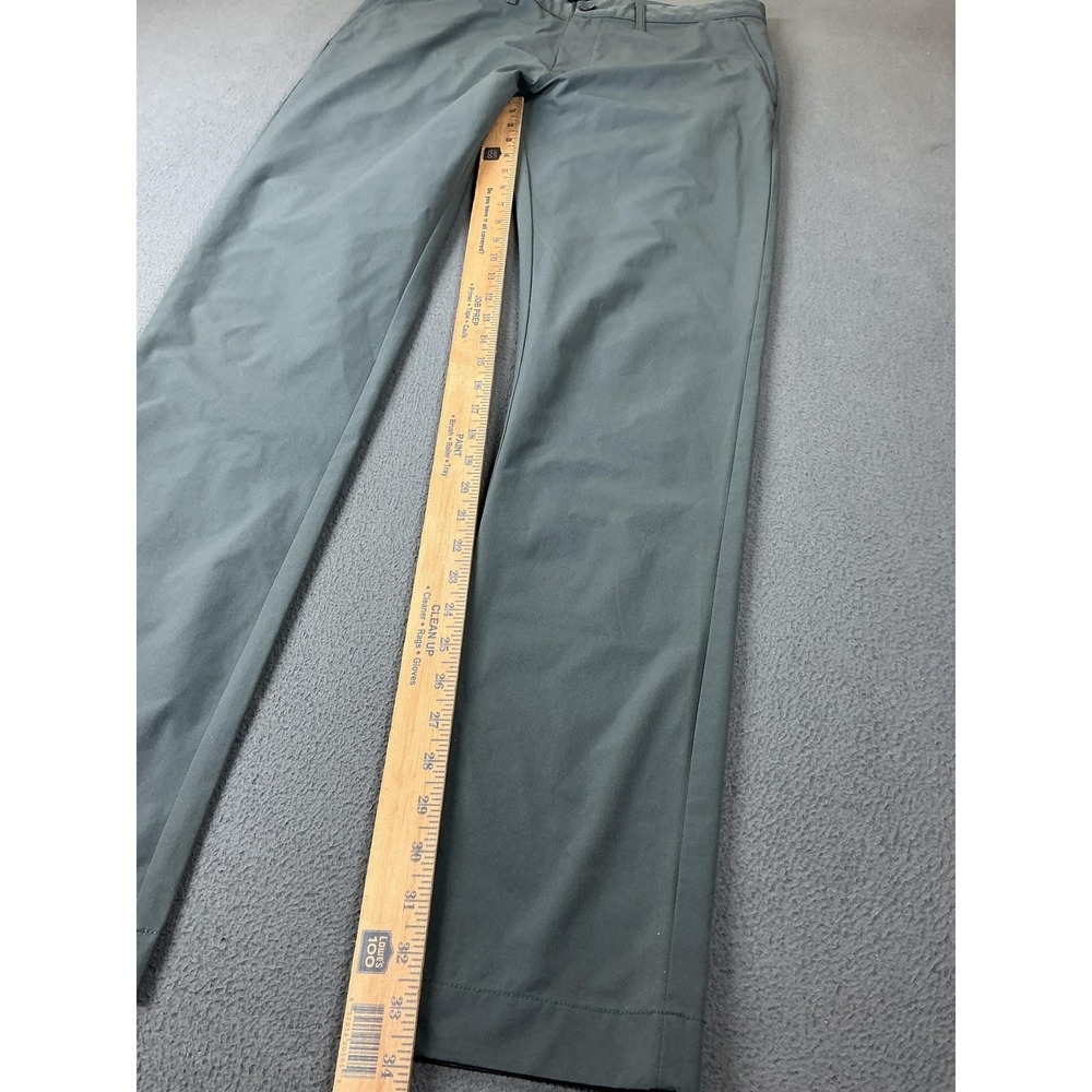 J.Crew Flex Pants Mens 32x34 Green Slim Fit Microfiber Stretch Chino Performance - Picture 2 of 12